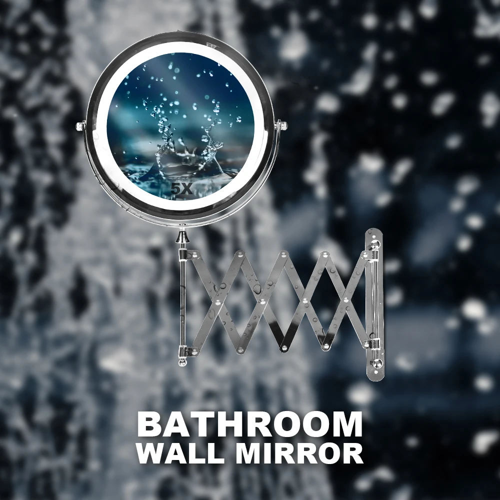 fancy elegant flexible extendable bathroom wall mounted shaving mirror