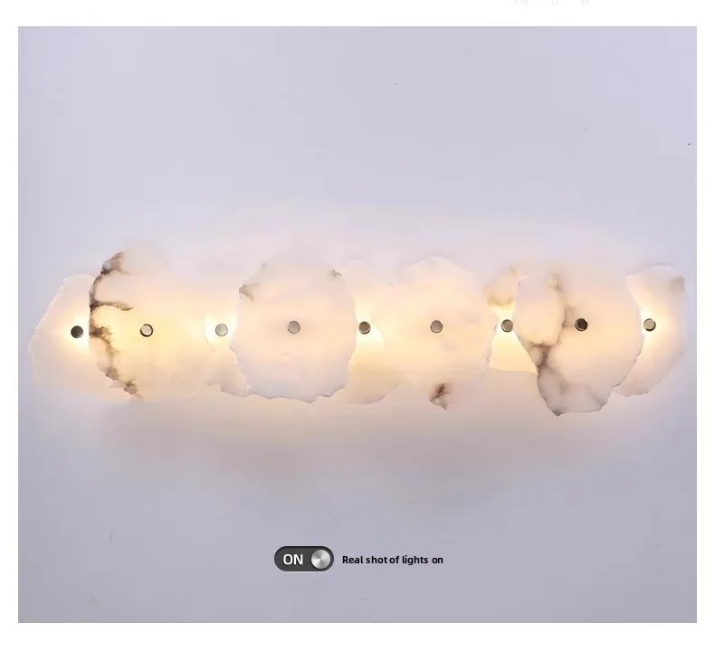 product modern minimalist art designer copper wall lamp living room natural alabaster led light recessed hotel bed side-6