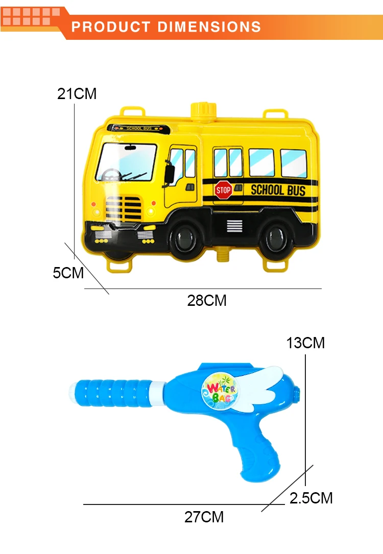 New arrival vehicle style backpack cheap water gun promotional toys for summer outdoor toys