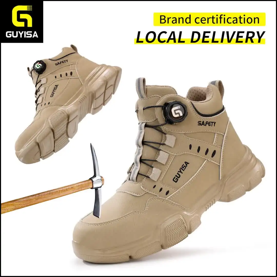 GUYISA Safety Boots Durable Steel Toe Shoes for Men