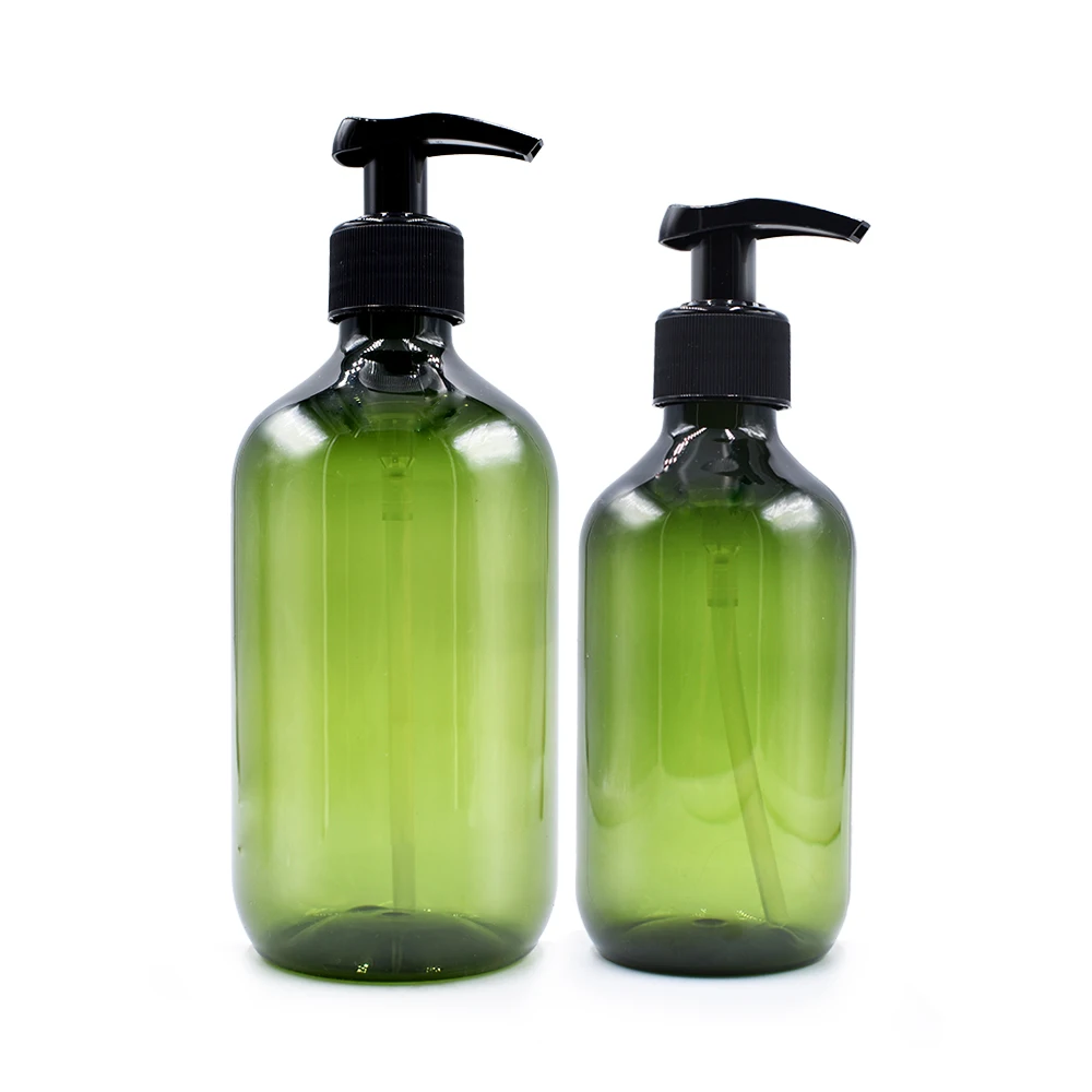 300ml 500ml Amber Green Pet Shampoo Bottle Cosmetic Packaging With