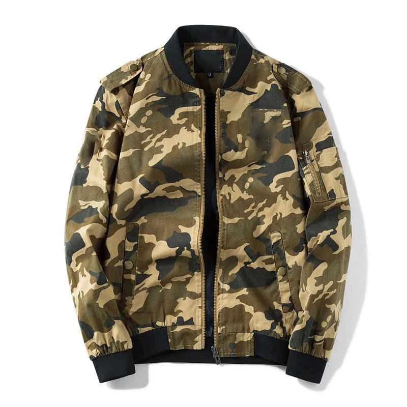 Latest Design Camouflage Printed Bomber Jacket With Zip Closure Men's ...