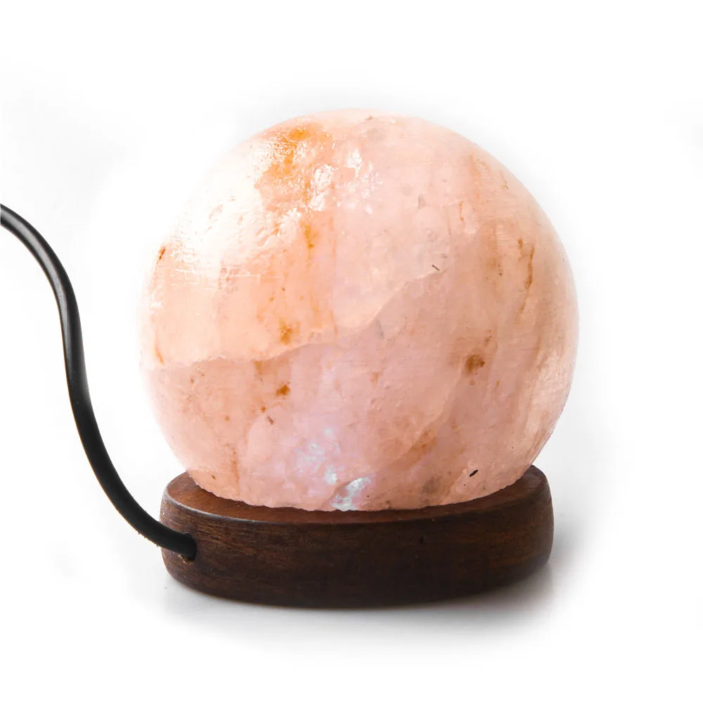 salt lamp wooden base
