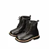 Autumn Winter Top Selling Boys Martin Boots New Fashion Brand Kids Leather Shoes Girls Zipper Soft Casual Boots Children Shoes