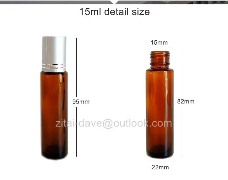 10 ml amber glass bottle roll on perfume bottle essential oil bottle with glass roller and gold cap
