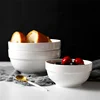 White wavy stackable daily used modern blank pasta serving white porcelain bowl