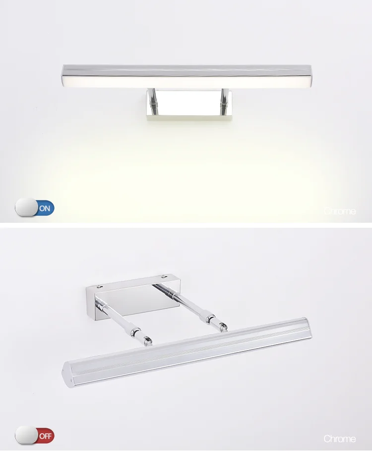 Hot Sale IP20 Cabinet Wall Lamp Chrome boby Mirror LED Picture Light For Bathroom mirror lamp hotel lighted mirror lights