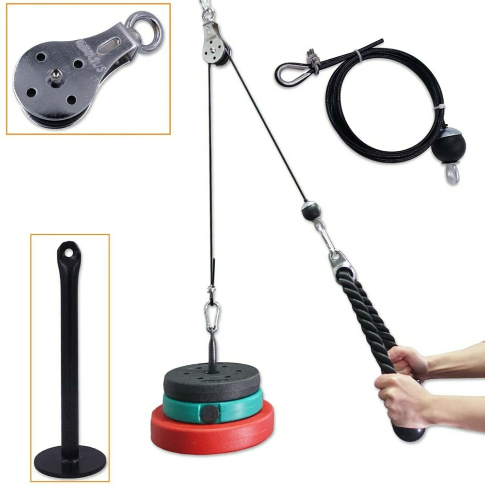 Fitness DIY Pulley Cable Machine Attachment Arm Biceps Triceps Training Blaster 