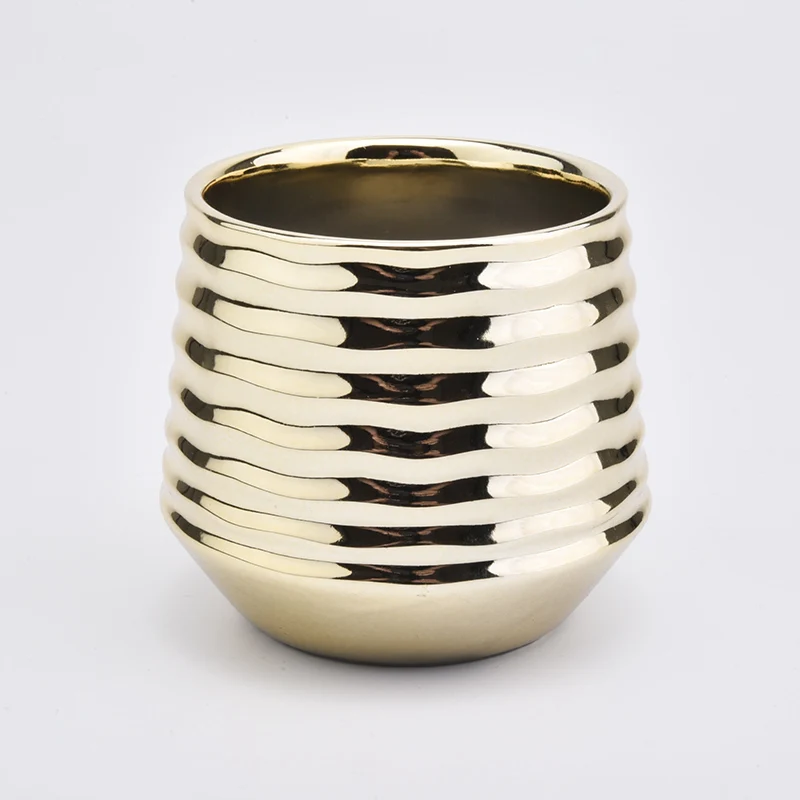 Gold Ceramic Candle Vessels