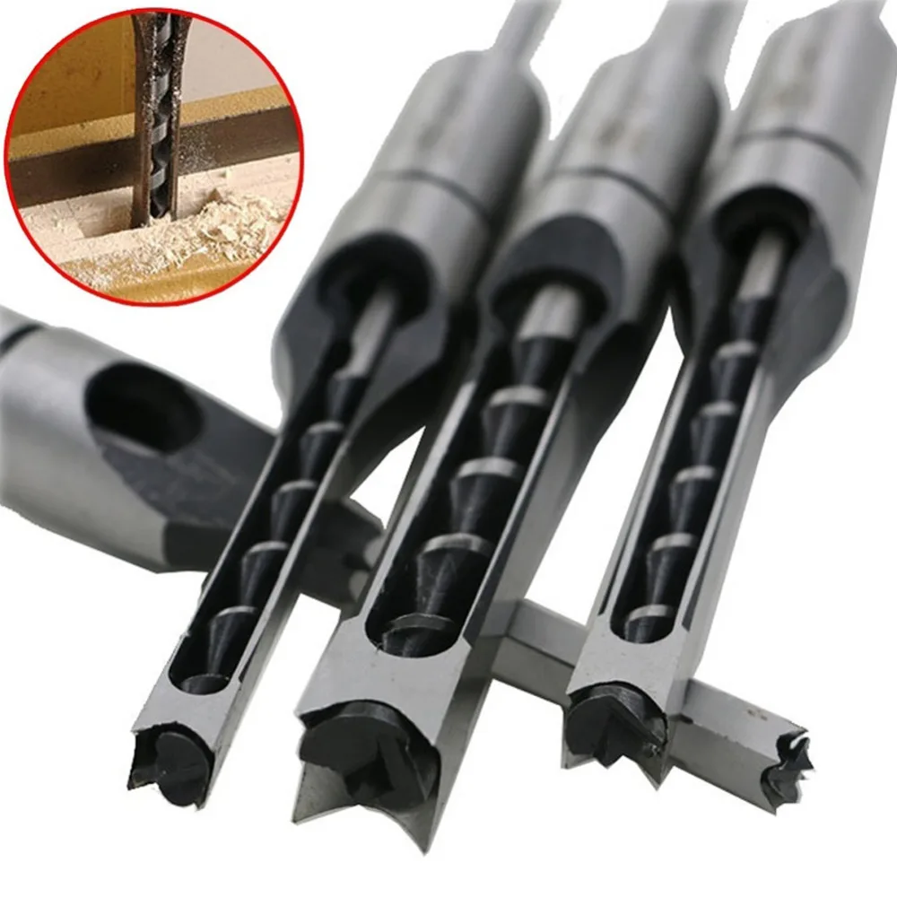 Woodworking Hollow Square Hole Drill Bits Wood Chisel Mortiser Square