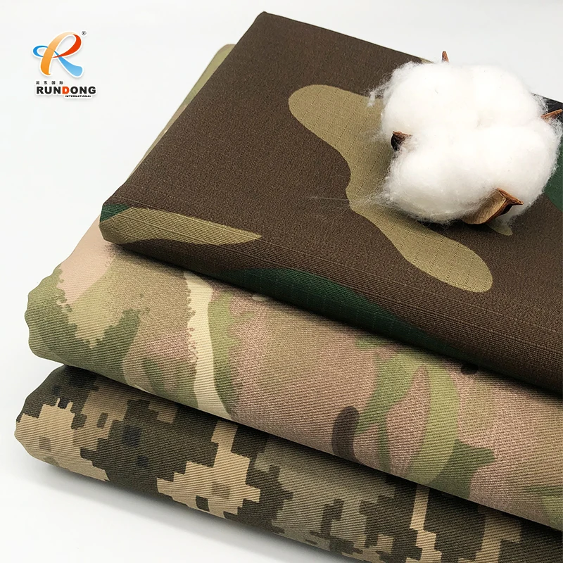 Rundong Ripstop Fabrics Cvc Camouflage Twill Fabrics Tc 65/35 Cotton ...