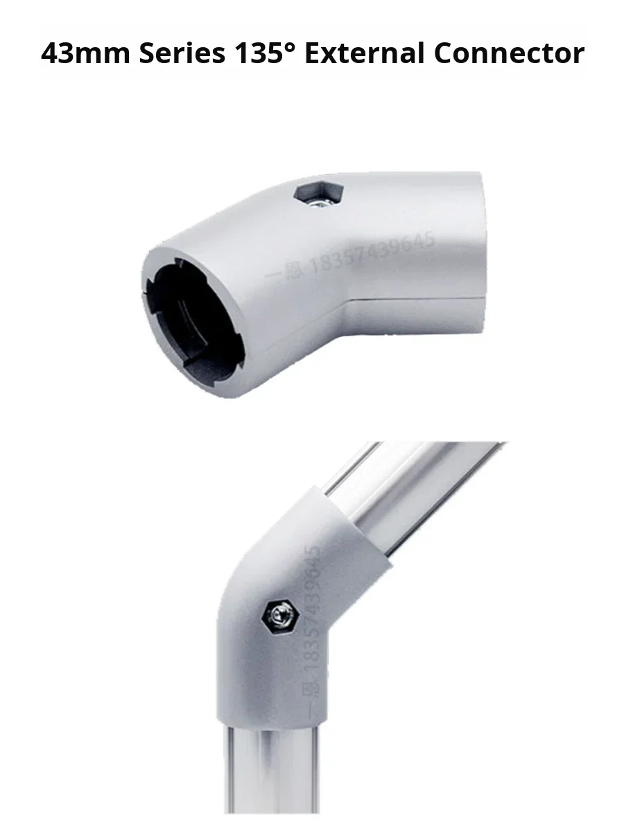 product 43mm 1000 series 135 degree external third generation wire rod aluminum alloy lean pipe accessories car workbench-13