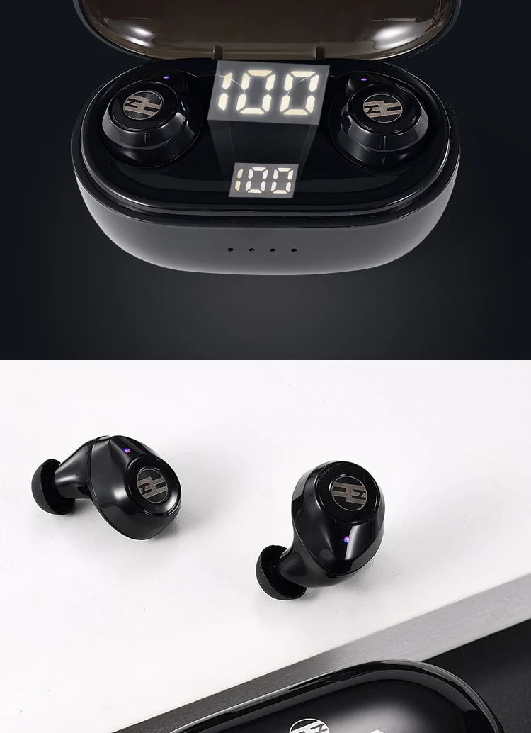 2021 New Model TWS Reroka Revolution Portable LED Touch Control Earbuds Blue 5.1 Ear Buds with Led - ANKUX.COM