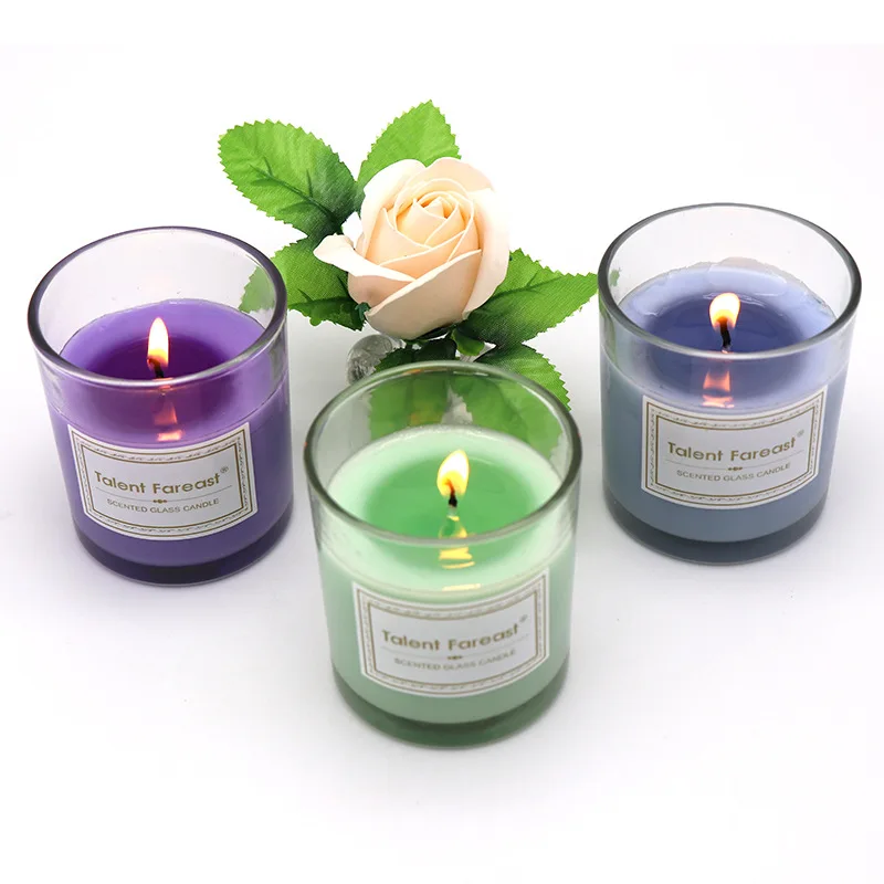 Luxury Scented Soy Wax Candle Cupped Single Packing Glass Jar Candles