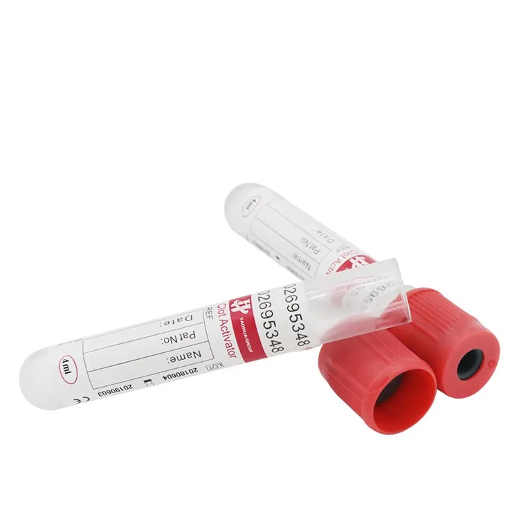 Plain VACUUM BLOOD COLLECTION tube without additive high quality sterile Blood Collection Tubes and Medical Vacuum glass pet manufacture