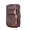 New first layer leather men's pockets Double zipper large capacity with card pockets construction site factory direct