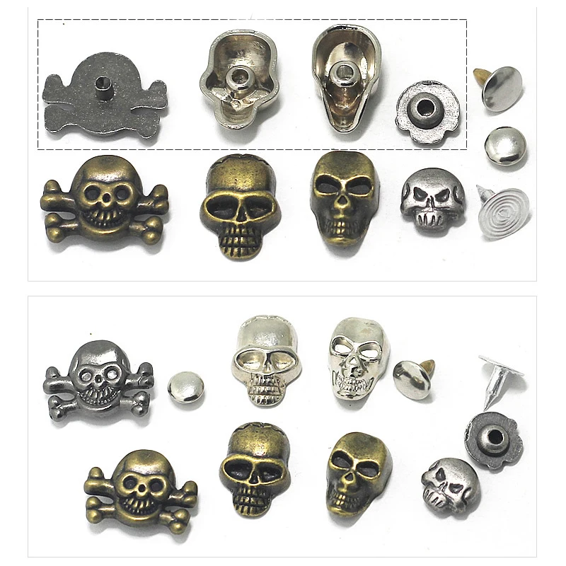 3d Decorations Antique Sewing Metal Cross Bone Skull Buttons For Denim ...