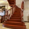Walnut Slab Floating Stairs with Wood Step Modern Commercial Wood Handrail Wood Stairs