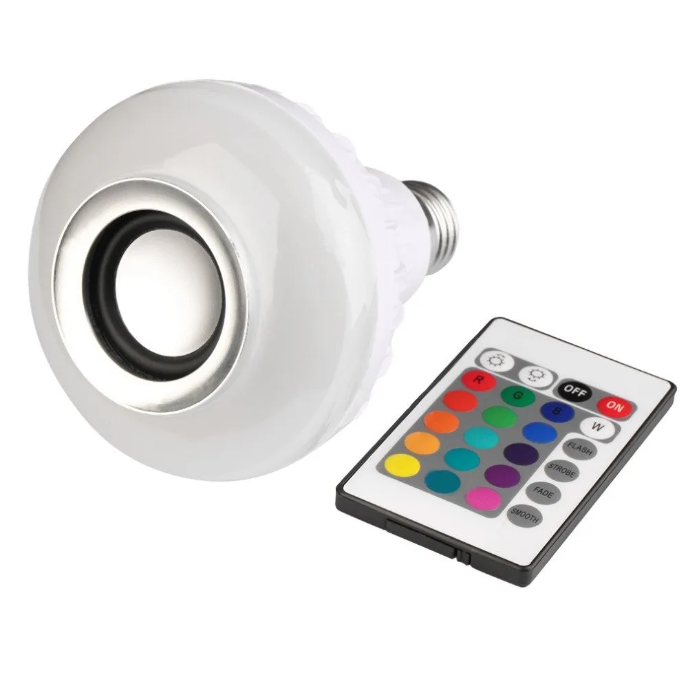 E27 12W Bluetooth Wireless Music Player LED Bulb 6W RGB Living room Remote Control Color Changing LED Lamp Bulb