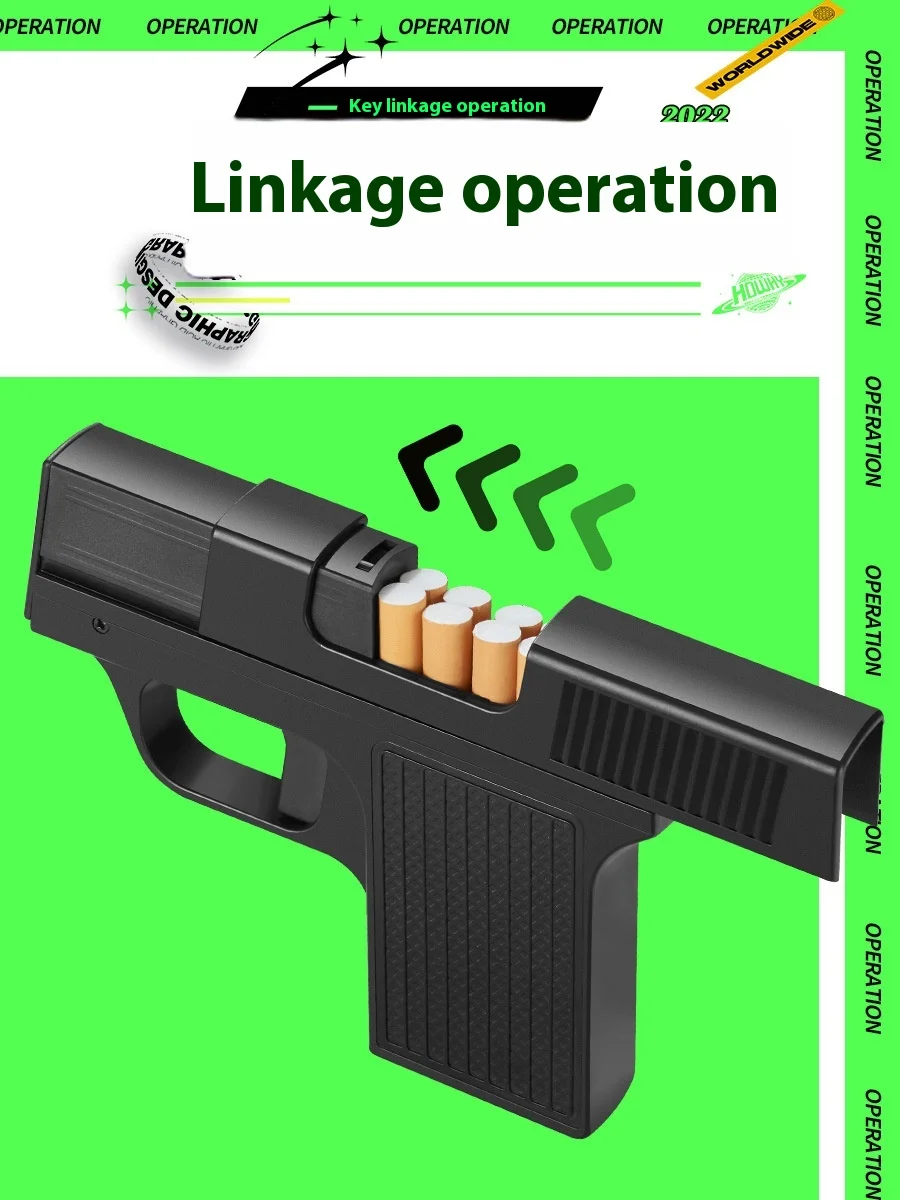 2025 Personalized Cigarette Case with Windproof Inflatable Gun-shaped Lighter 10 Thick Cigarettes Gift Gun Lighter for Giveaways