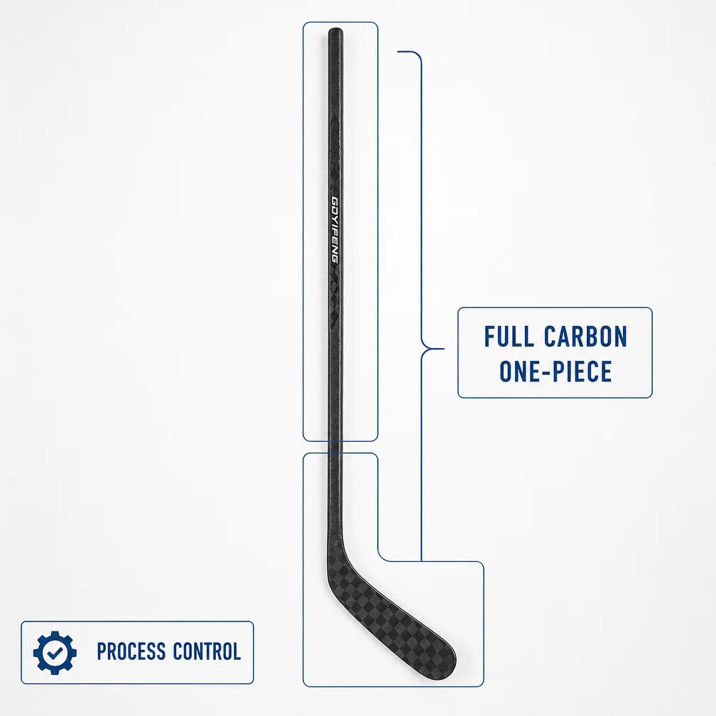 Professional 3K Carbon Fiber Ice Hockey Stick Reinforced Shaft Senior Youth Pro Stock Composite Training Equipment