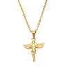Customizable Fashion Cross Women's Pendant Men Blank V Initial 18k Gold Plated Stainless Steel Necklace Jewelry For Women