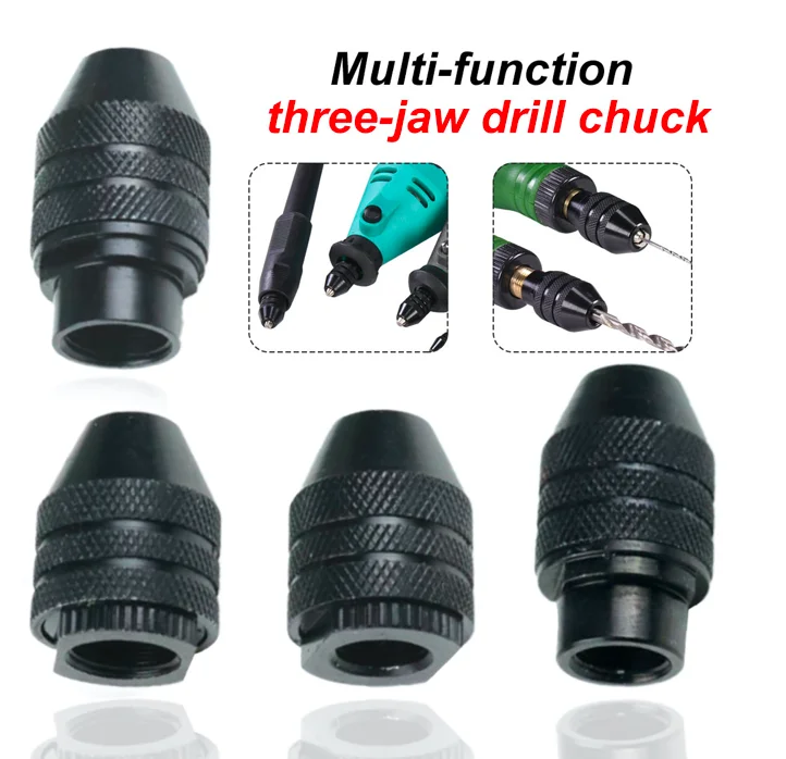 0.5-3.2mm chuck keyless für drehwerkzeuge schneller wenig swaps Schwarz Werkzeug