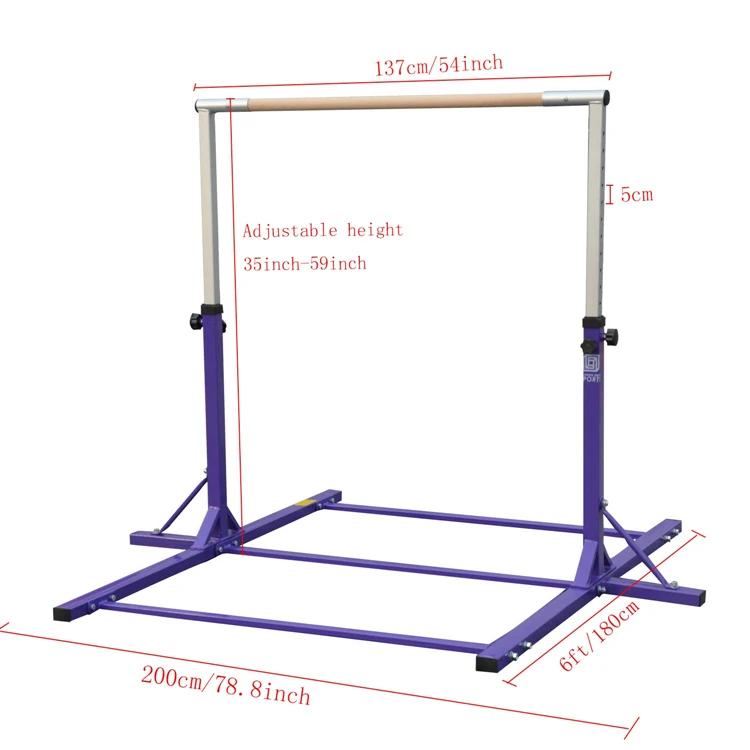 Horizontal Bar Gymnastics Bar With Adjustable Width For Home Training