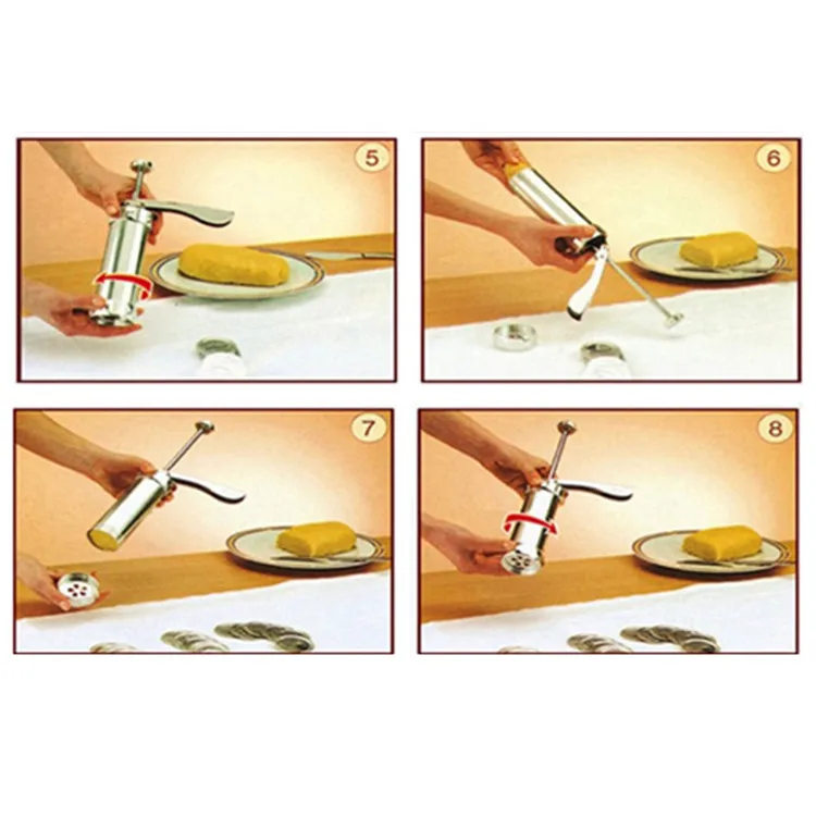 Amazon Hot Sale Cookie Press Stainless Steel Biscuit Press Cookie Gun