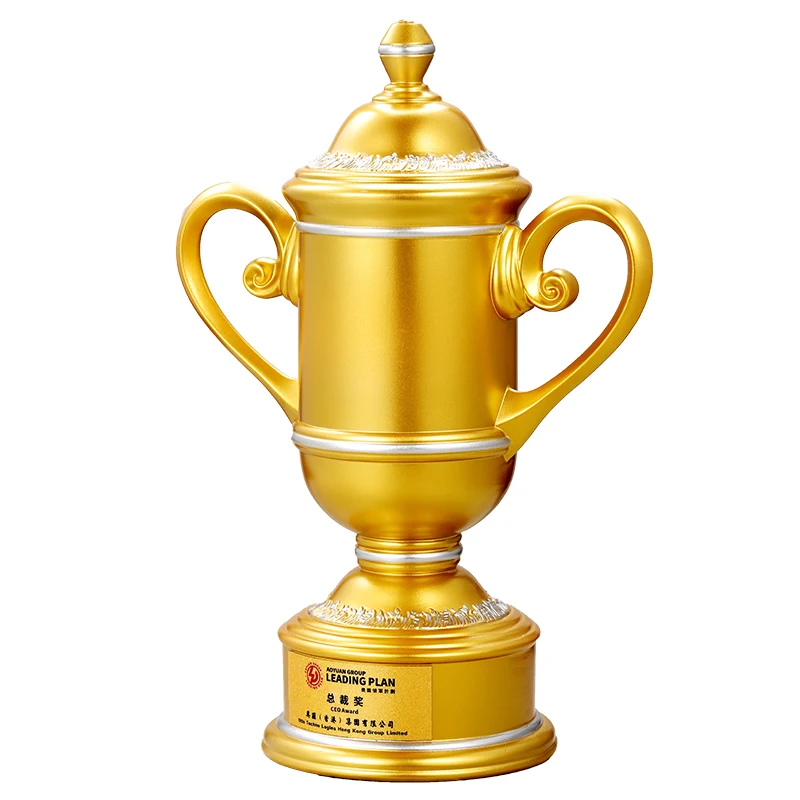 Customizable Gold Silver Bronze Champion Cup Resin Trophy for Sports Competitions and Academic Trophy Souvenir Gifts manufacture