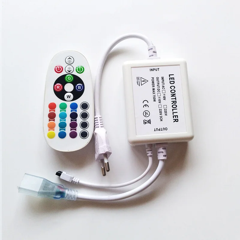 The factory wholesale AC 120V 110V 220V 230V high voltage Infrared remote control  LED RGB controller For 5050 3528 light strip