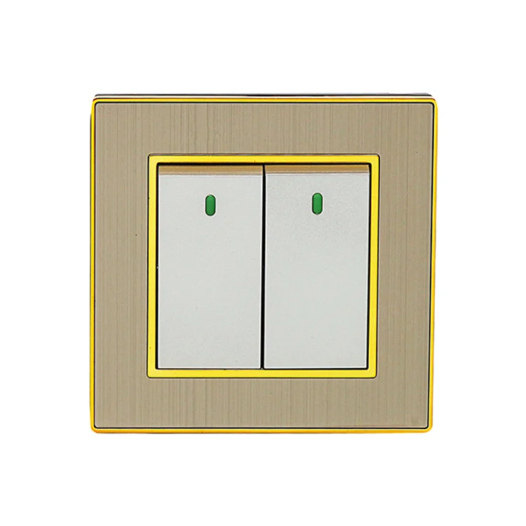 Acrylic Wall Switch Luxury Gold Design Light Switch 1/2/3/4gang Electrical Switch