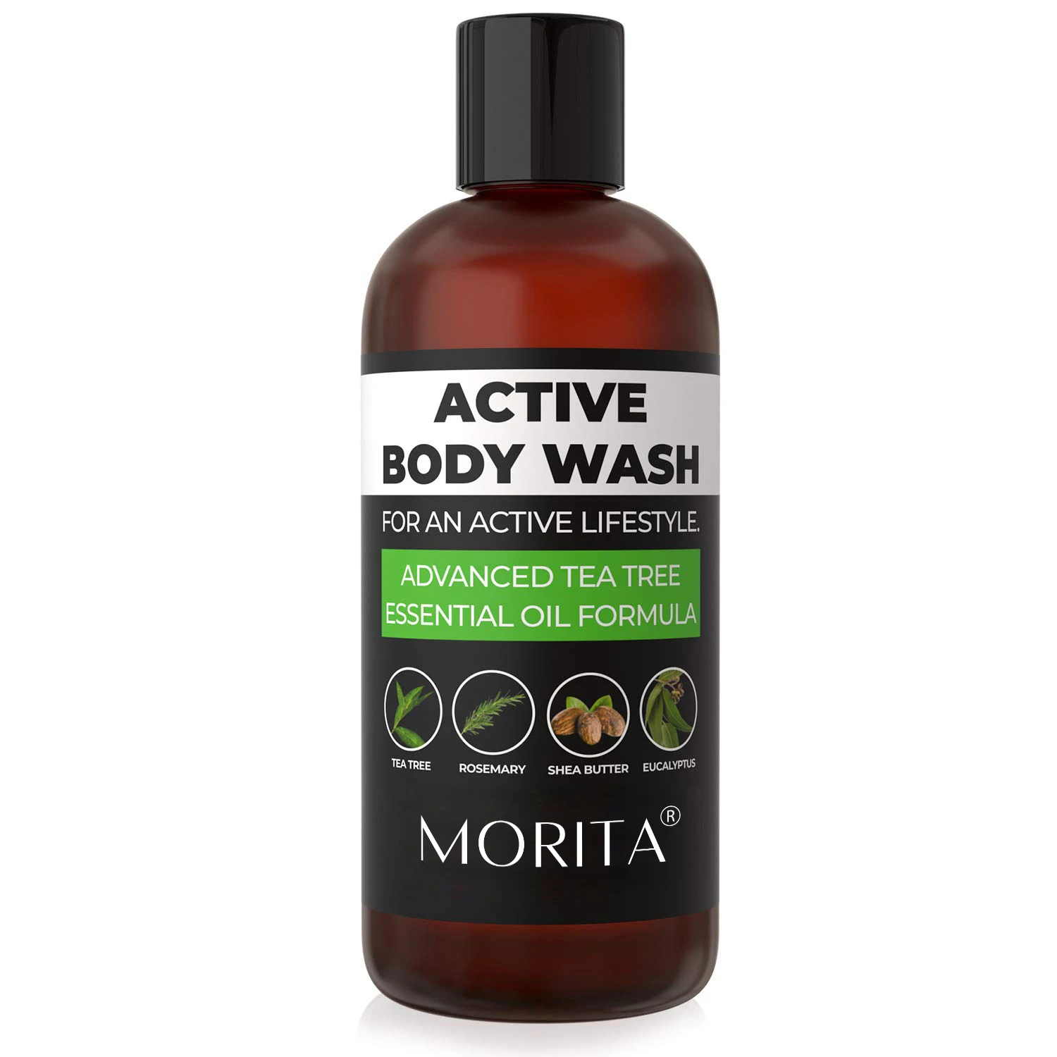 tea tree rosemary shea butter eucalyptus active body wash olive