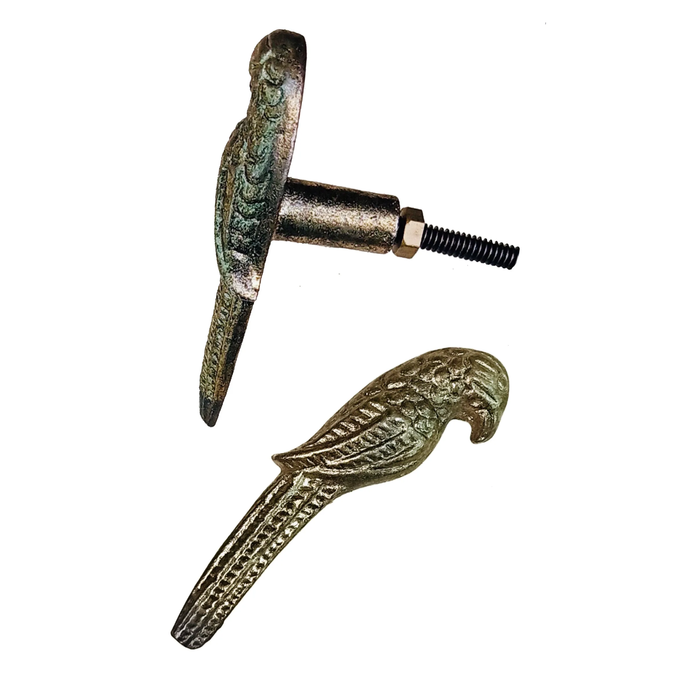 Leaping Loin Animal Furniture Brass Antique Cast Iron Door Drawer