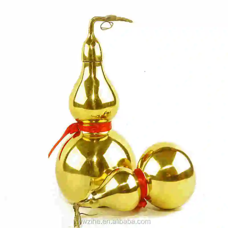 我国传统的自然风水葫芦黄铜心理金色吴卢罗路健康提升运气装饰品装饰 Buy 自然风水葫芦 黄铜金色葫芦 联排别墅家居饰品