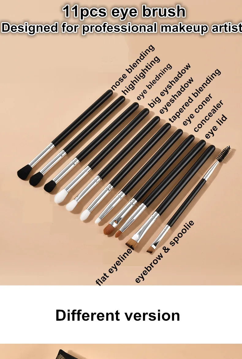 Professional makeup set 11 pcs eyeshadow lip mascara concealer brushes eye brushes set
