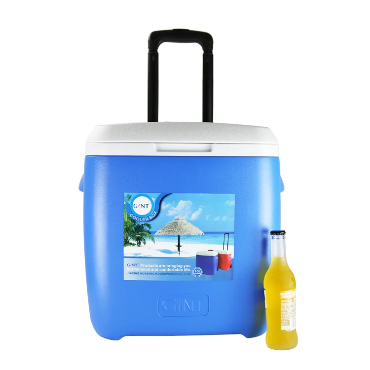 38l Outdoor Ice Box Cooler Wheeled Camping Insulated Ice Cooler Box