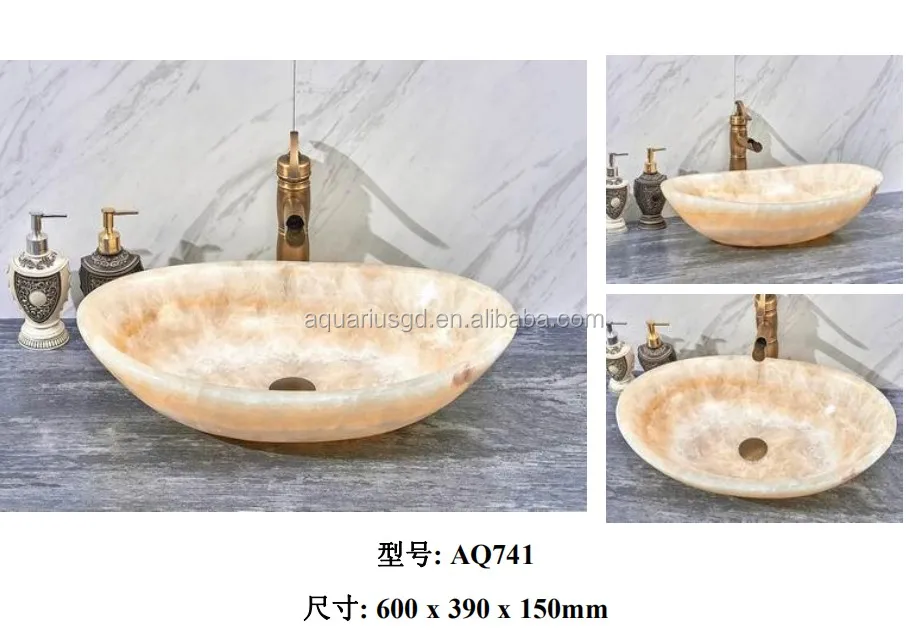 Hot Sale Oval Shape Yellow Honey Onyx Hotel Face Wash Basin Bowl Buy
