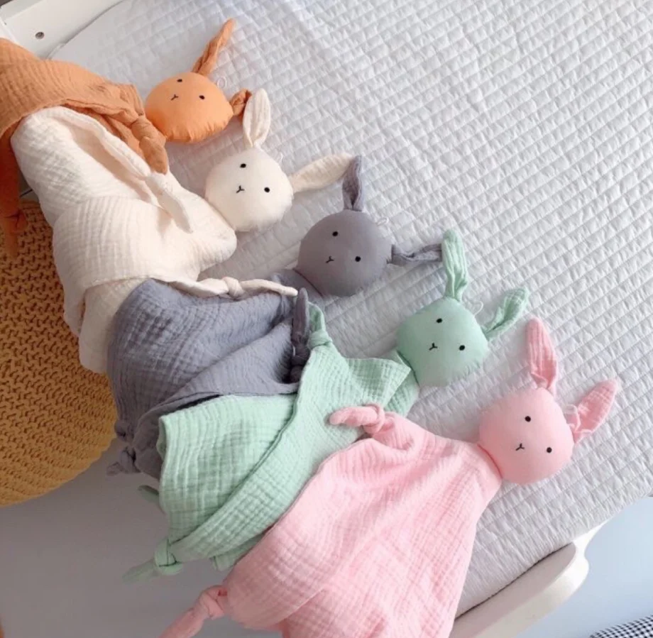 Organic Muslin Baby Lovey Animal Comforter Blanket Comforter Toy Set ...