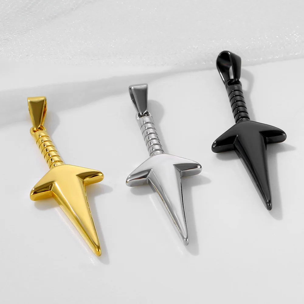 Olivia Dagger Pendant Male Necklace Gold Stainless Steel Jewelry Men ...