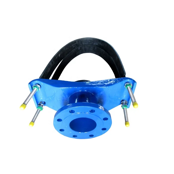 Ductile Cast Iron Flanged Saddle Tapping With Stainless Steel Band For