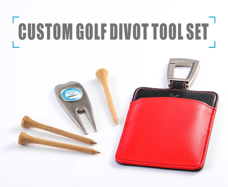 Custom Golf Divot Repair Tool And Hat Clip Ball Marker Set For Club