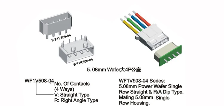Molex 8981 Series 5.08mm Wire To Board Connectors Disk Drive Power ...
