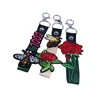 Customization Textile Flower various Picture Key Hang Tags Woven Keychain Handmade Key Chain Embroidery Keyring