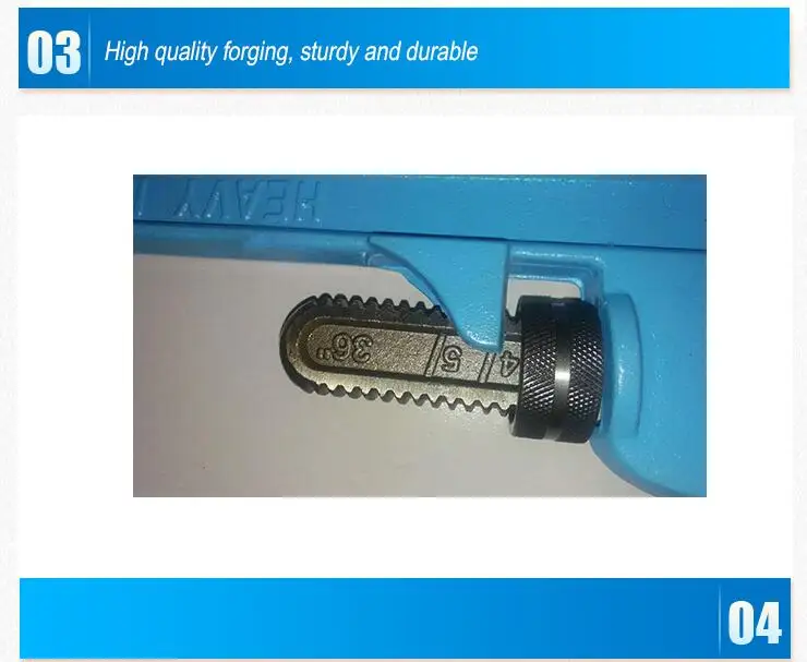 Linyi good quality heavy duty pipe wrench adjustable wrench 48"