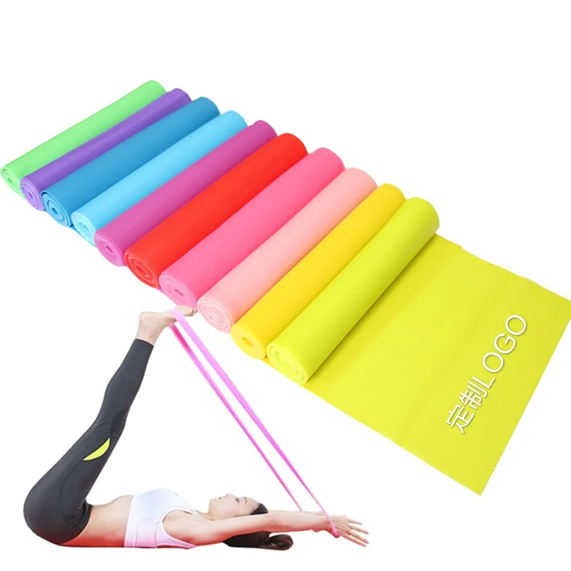 

Yoga stretch Long Flat Wide Resistance Exercise TPE resistance band, Blue/yellow/green/pink/purple