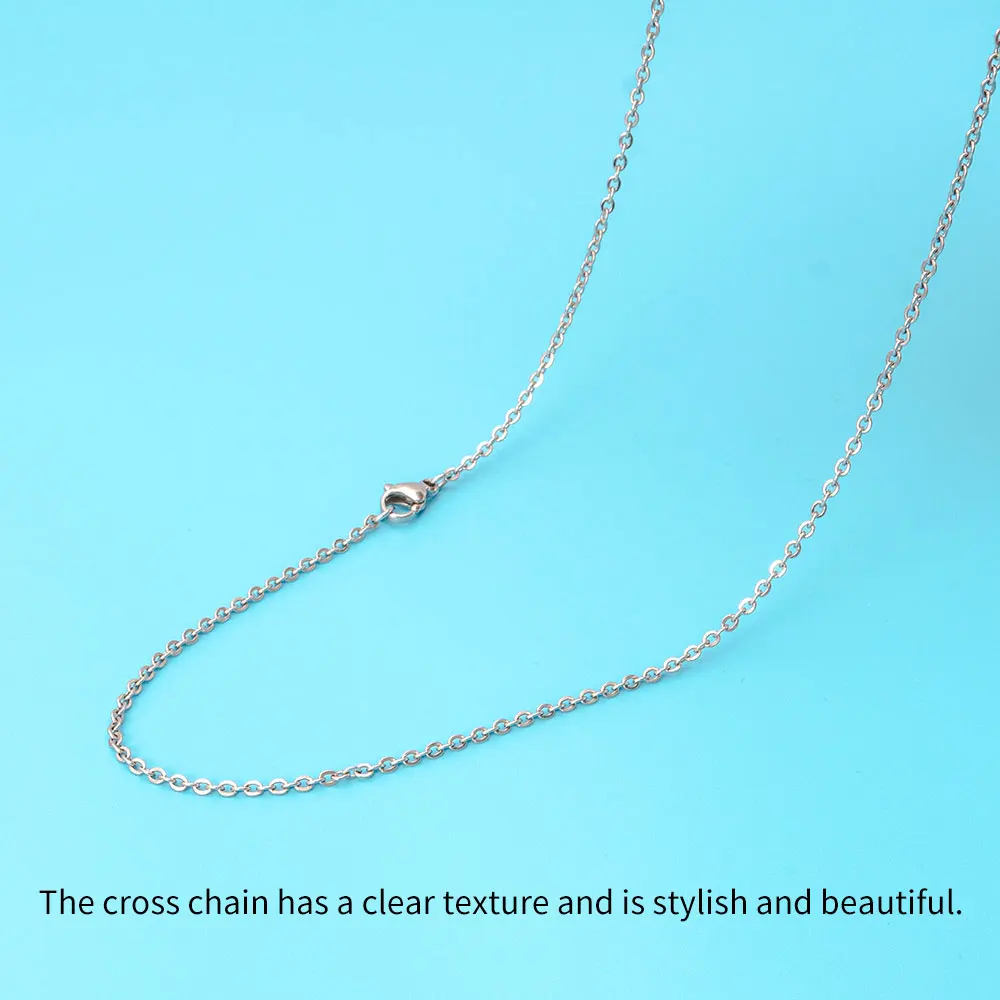 Stainless Steel Jewelry Silver Necklace Chain For Men Women Cuban Link
