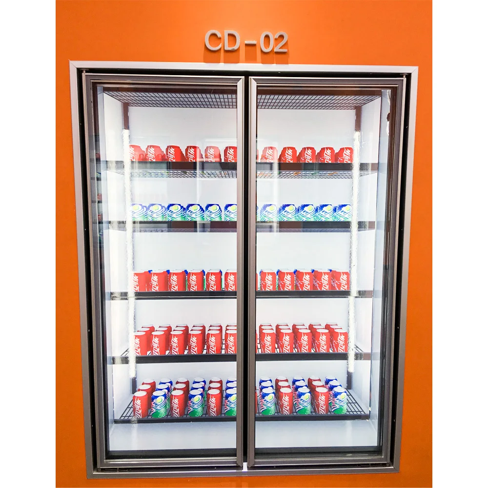 Side-by-side comparison of single-pane vs dual-pane glass cooler door thermal imaging
