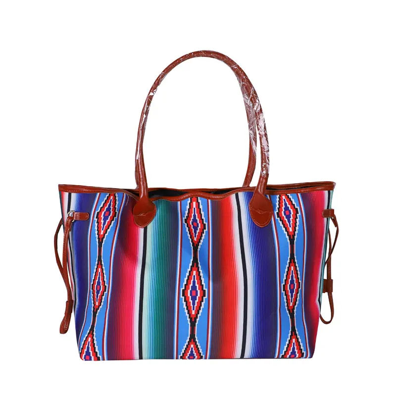 

Fashion Women Rainbow Strip Canvas Tote Purse Lady Tote Handbag With Magnetic Clasps Wholesale Bag For Girls, As pics