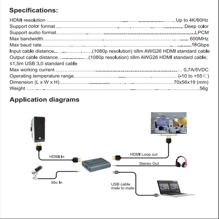 Карта видеозахвата 4k usb